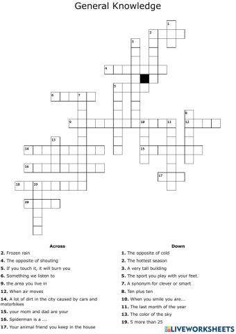 CROSSWORD CHALLENGE