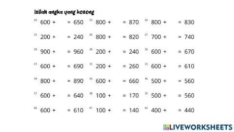 Isi Angka Hilang – B