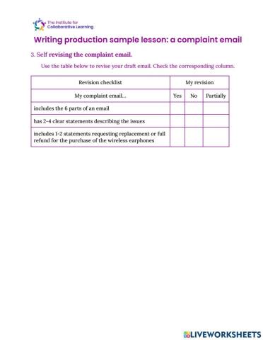 Self-revising our complaint email