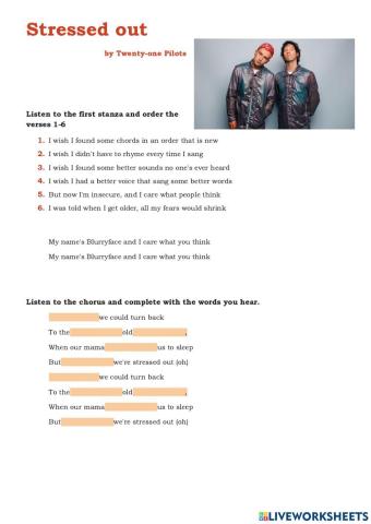 Stressed out by Twenty-one Pilots