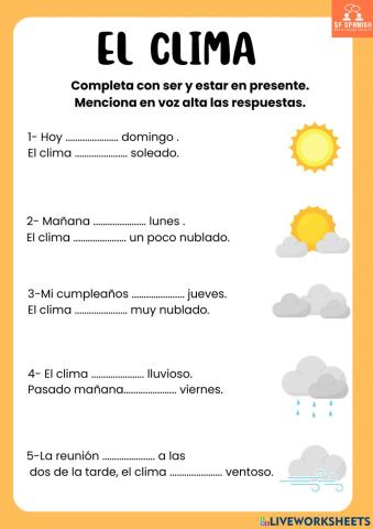 Clima con el verbo estar