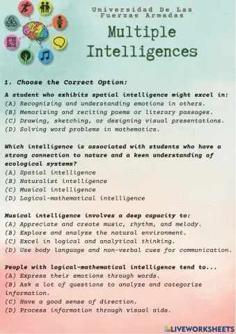 Multiple Intelligences activity