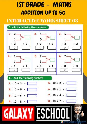 1st-maths-ps03-addition up to 50-Galaxy