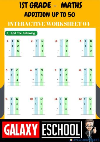 1st-maths-ps04-addition up to 50-Galaxy