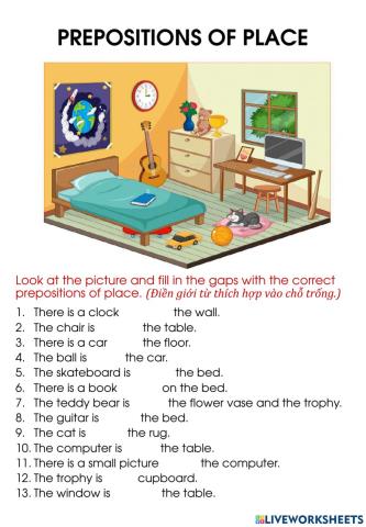 Prepositions of place