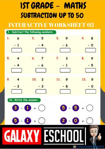 1st-maths-ps03-subtraction up to 50 - ch 05-Galaxy