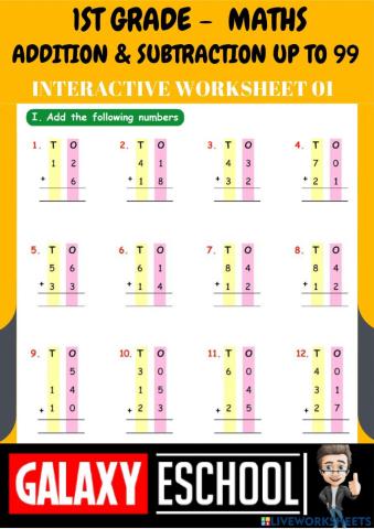 1st-maths-ps01- addition & subtraction up to 99 - ch 07-Galaxy