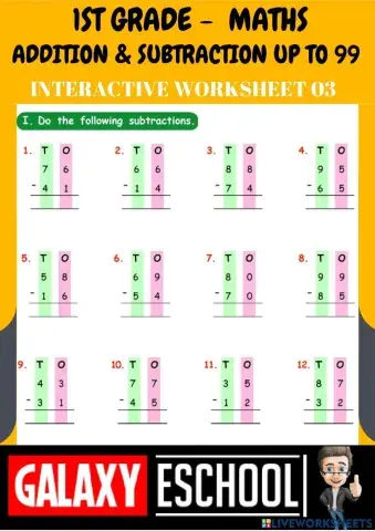 1st-maths-ps03- addition & subtraction up to 99 - ch 07-Galaxy