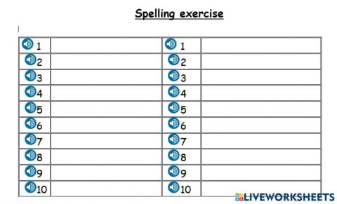 Spelling Exercice