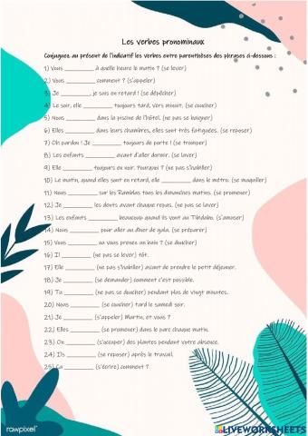 Les verbes pronominaux