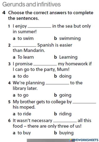 Gerunds & Infinitives