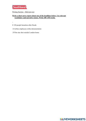 Writing section - adults 4 - Mid term 2023