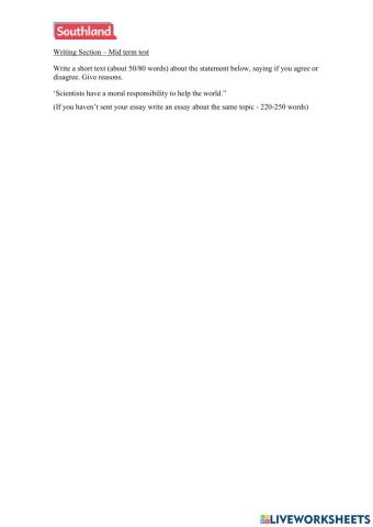 Adults 6 - Mid term2023 writing