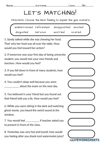 Situation and feeling