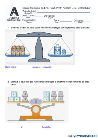 Equações do 1ºgrau