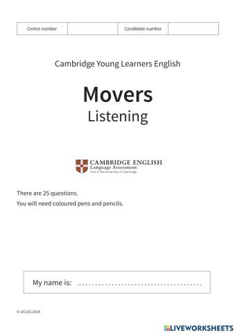 PU 3 Last test Listening