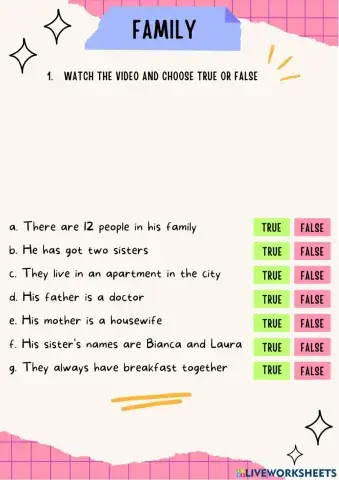 Family members: listening and speaking