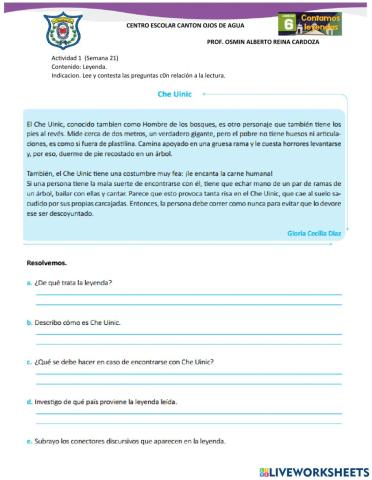 Estructura y caracteristicas de la leyenda