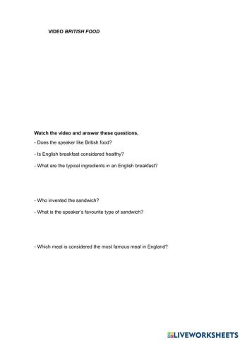 Video British Food