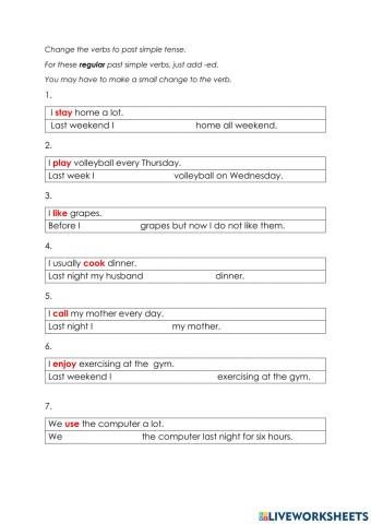 Regular past tense verbs in English