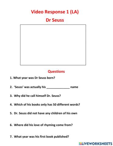 Video response - Dr. Seuss (LA)