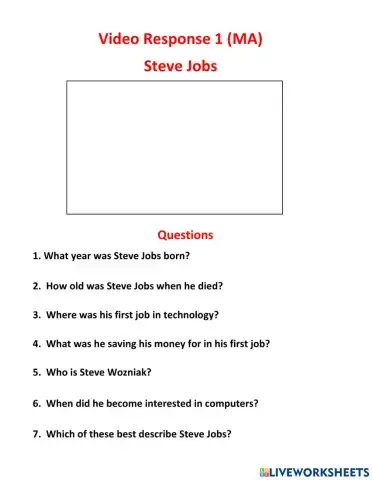 Video response - Steve Jobs MA