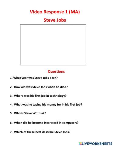 Video response - Steve Jobs MA