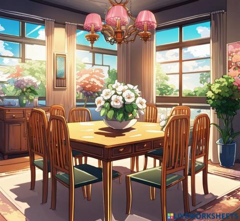 Find the objects in the dining room