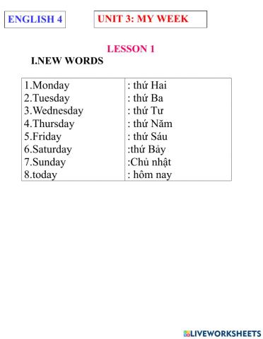 English 5- unit 3- lesson 1