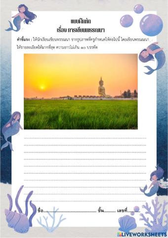แบบฝึกทักษะการเขียนพรรณนา