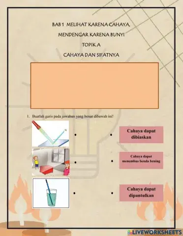 LKPD Topik A (Cahaya dan Sifatnya)