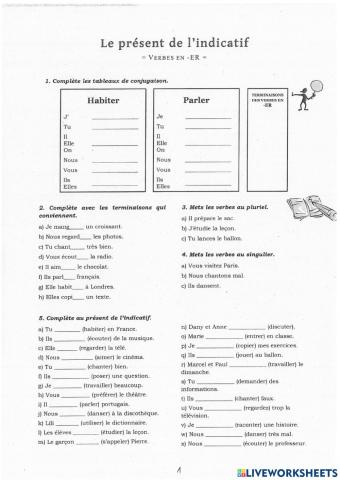 Les verbes -ER au présent