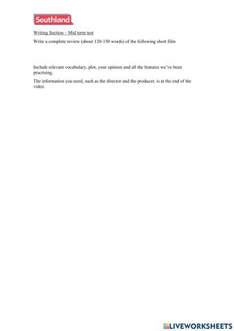 Adults 5 - Writing - Mid term