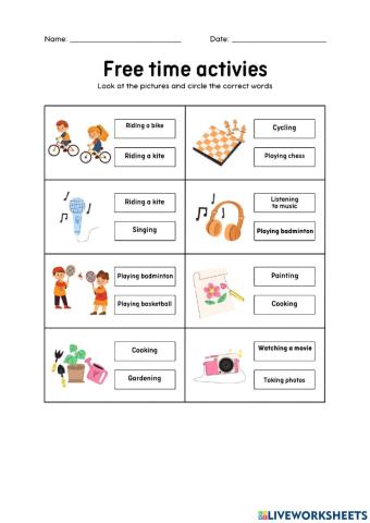 Free time activities