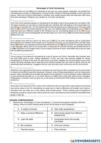 Advantages of Youth Volunteering