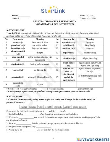 Viet Teacher-S7-Week 4-Lesson 4-Vocab - FCE Instruction