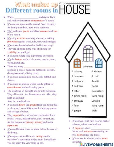 Rooms and Parts of a House