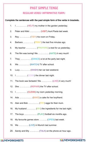 Simple past tense