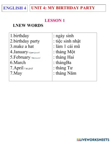 English 4- unit 4- lesson 1