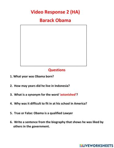 Video Response - Barack Obama (HA)