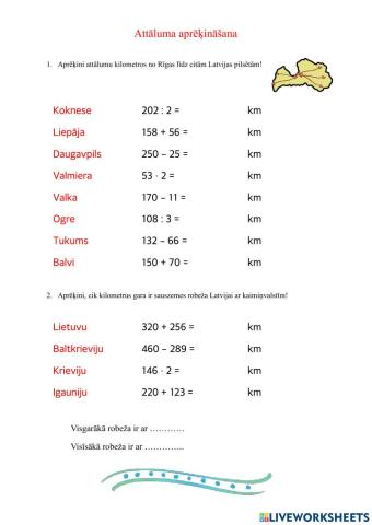 Attālumu aprēķināšana