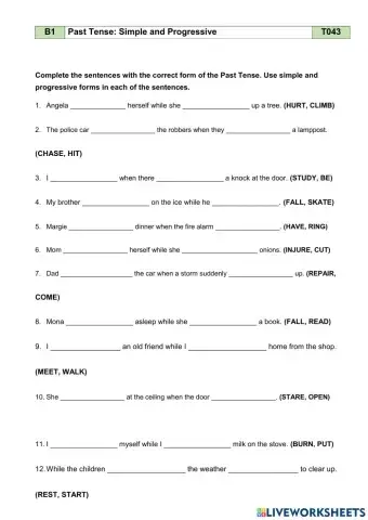 Past simpoe and past continuous tense