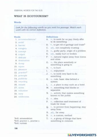 Barron's IELTS - Unit 6.2 - Tourism