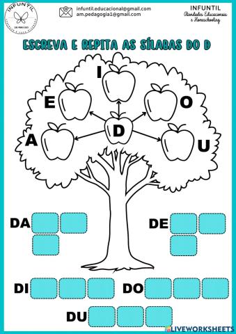 Família silábica do d - árvore do d