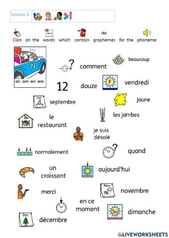 Lesson 3 - identify graphemes in words