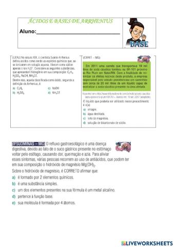 Ácidos e base de Arrhenius