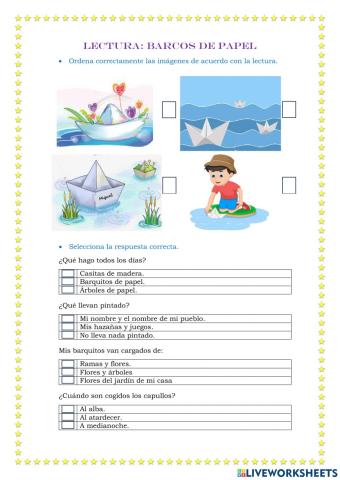 Lectura: Barcos de papel