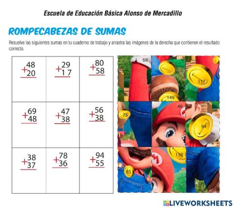 Rompecabezas Sumas