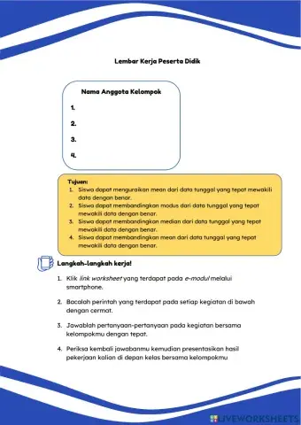 LKPD Mean Pengolahan Data Kelas VI SD