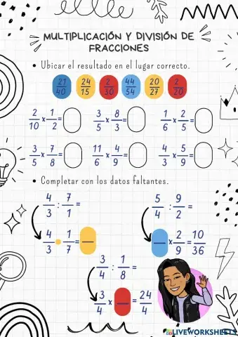 Multiplicación y división de fracciones